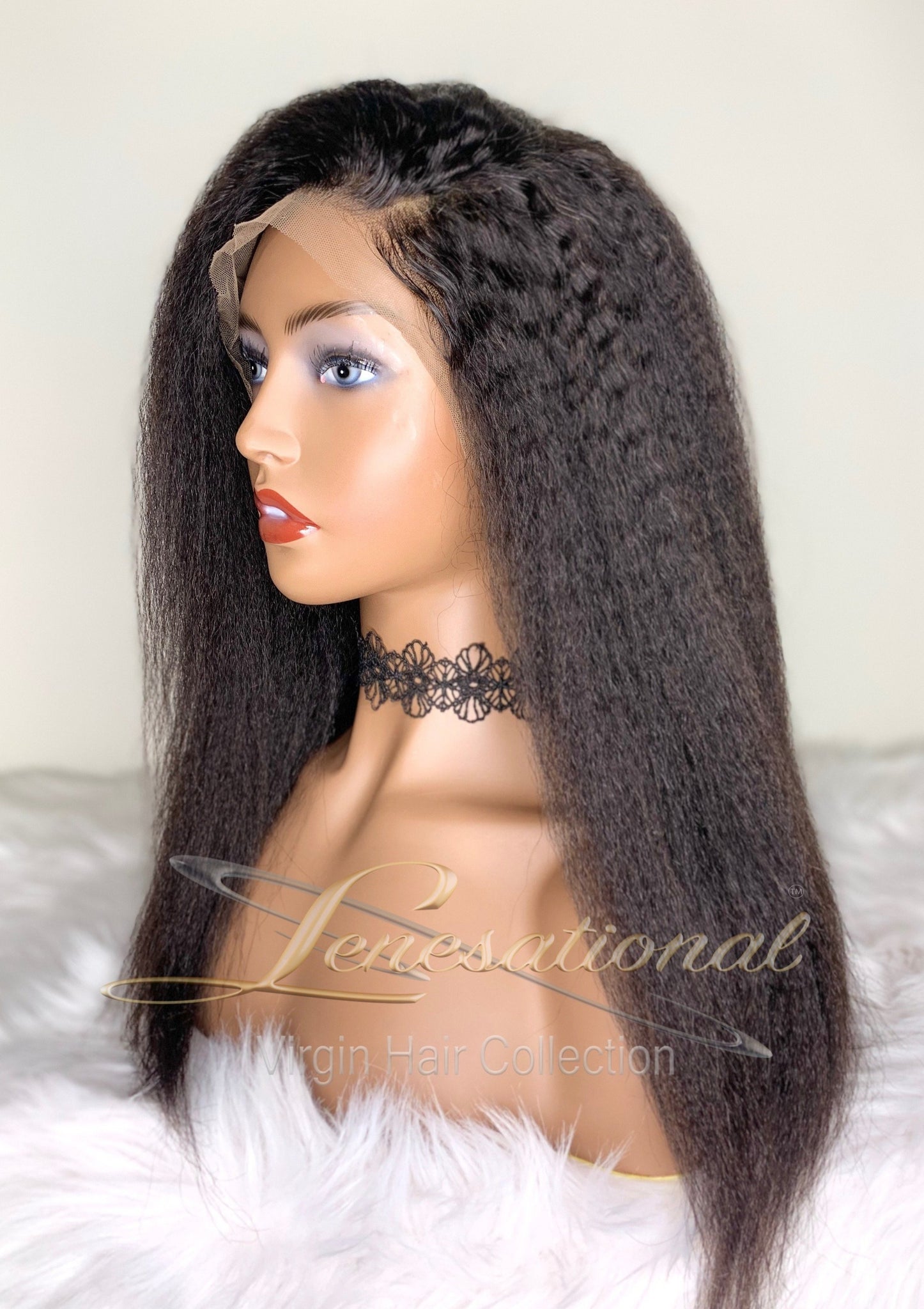 16” Kinky Straight Lace Front Wig